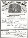 M10527 - marriage license of John Mowe - Annie Hertz (aka Mertz)