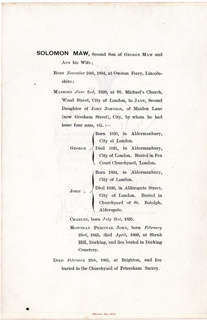 I4461 - Solomon Maw info printed on back of photo